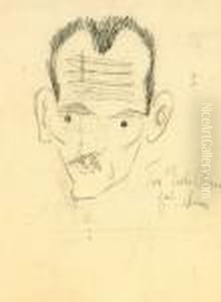 Portratt Av Gosta Olson Oil Painting by Isaac Grunewald