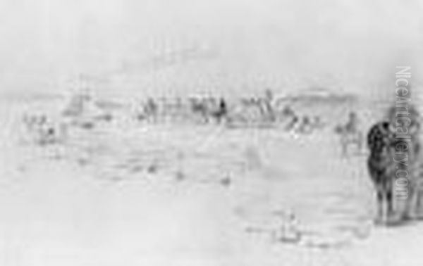 Eleve De L'ecole Des Beaux-arts, Theodore Gudin Fut Forme Par
 Girodet. Il Connut Le Succes En Tant Que Peintre Officiel De
 Marines, Il Recut Une Commande De 70 Tableaux Pour Completer Le
 Cycle Commence Par Joseph Vernet A Versailles. Gudin Travailla Oil Painting by Theodore Gudin