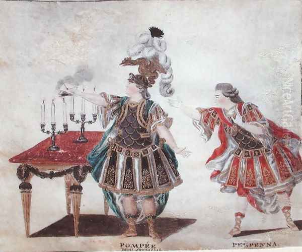 Pompey and Perpenna in the tragedy Sertorius by Corneille, c.1780 Oil Painting by Wirscher