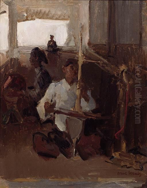 Rebab Player Oil Painting by Isaac Lazarus Israels