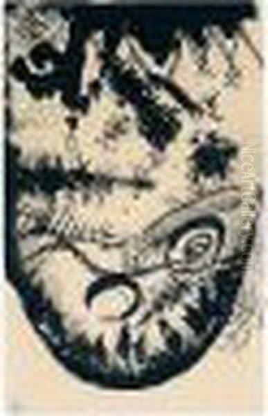 Zeichnung Fur 'improvisation Mit
 Rot-blauem Ring' (drawing For 'improvisation With Red And Blue Ring') Oil Painting by Wassily Kandinsky