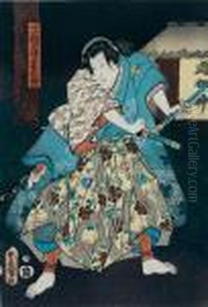 Samurai-szenen Oil Painting by Gototei Kunisada