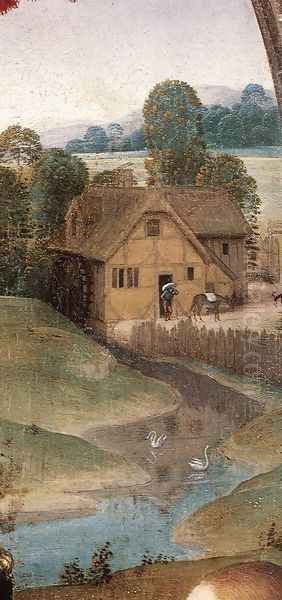 Madonna Enthroned with Child and Two Angels (detail) 1490-91 Oil Painting by (manner of) Memling, Hans