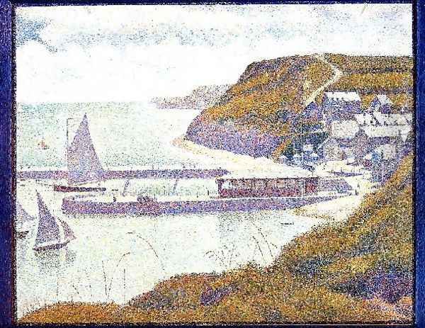 Port En Bessin The Outer Harbor High Tide Oil Painting by Georges Seurat