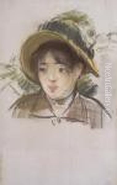 Jeune Fille En Chapeau D'ete
Signe 'manet' Oil Painting by Edouard Manet