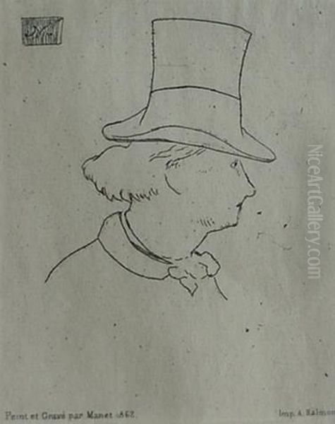 ''profile Portrait- Oil Painting by Edouard Manet