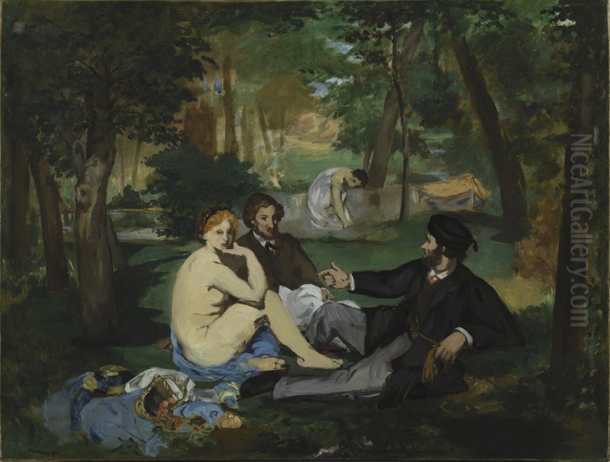 Etude Pour Le Dejeuner Sur L'herbe Oil Painting by Edouard Manet