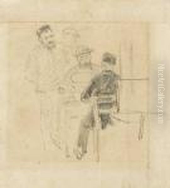 Crayon Noir
 12,5 X 11,5 Cm Oil Painting by Edouard Manet