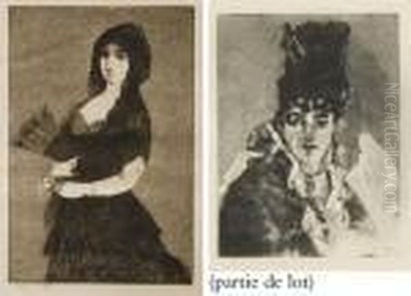 Fleur Exotique Ou Femme A La 
Mantille, Theodore De Banville Tourne A Gauche, Olympia, Deuxieme 
Planche Par Moler Et Portrait De Mme De Callias, Nina De Villard Oil Painting by Edouard Manet