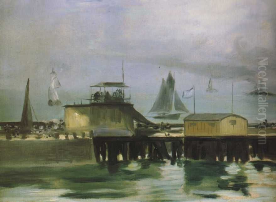 La Jetee De Boulogne Oil Painting by Edouard Manet