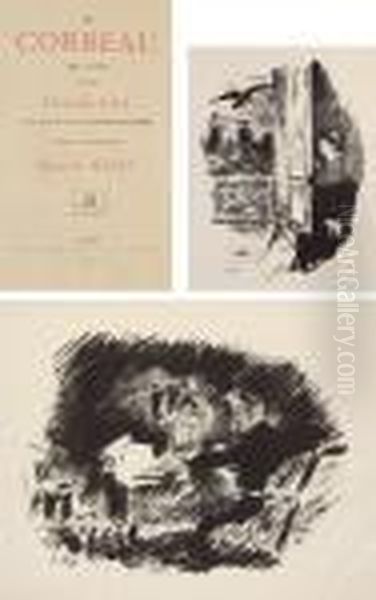 Le Corbeau. The Raven. Poeme Par
 Edgar Poe. Traduction Francaise De Stephane Mallarme. Avec 
Illustrations Par Edouard Manet Oil Painting by Edouard Manet