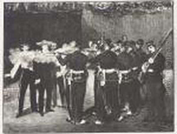 Execution Of Maximillian (harris 54; Guerin 73) Oil Painting by Edouard Manet
