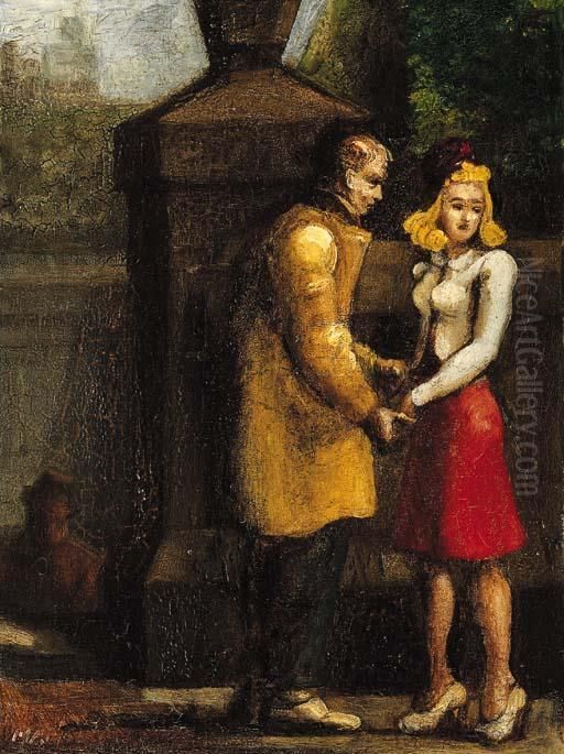 Doubtful Parting Oil Painting by Reginald Marsh