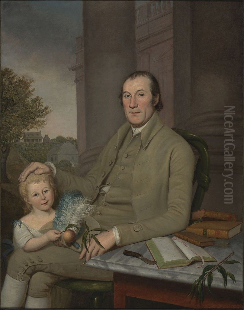 William Smith and His Grandson Oil Painting by Charles Willson Peale