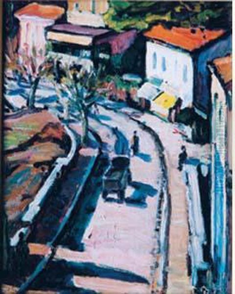 Village Du Midi Oil Painting by Jean Misceslas Peske