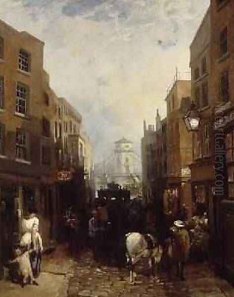 Buckingham Street,Strand,1854 Oil Painting by Edmund John Niemann