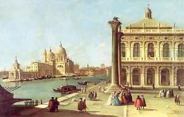 Entrance to the Grand Canal, Venice, with the Piazzetta and the Church of Santa Maria della Salute Oil Painting by (Giovanni Antonio Canal) Canaletto