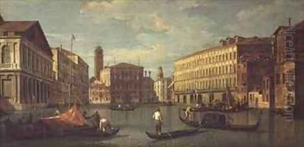 The Grand Canal, Venice, with the Palazzo Mocenigo, Palazzo Balbi, Santa Maria Gloriosa dei Frari and Campo S.Toma Oil Painting by (Giovanni Antonio Canal) Canaletto