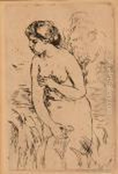 Etching, On Laid Paper, Full Margins Oil Painting by Pierre Auguste Renoir