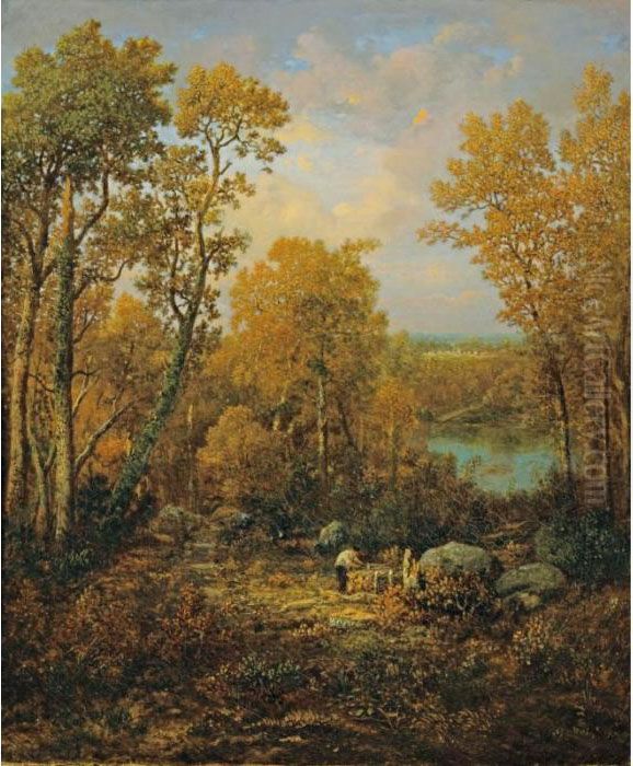 Le Bucheron [theodore Rousseau ;
 The Woodcutter ; Oil On Canvas ; Signed ; Executed In 1863 ; ] Oil Painting by Theodore Rousseau