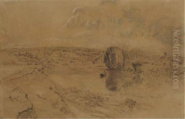 La Seine Au Bas-meudon Oil Painting by Theodore Rousseau