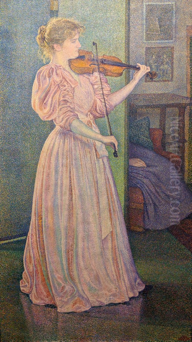Portrait of Irma Sethe Oil Painting by Theo van Rysselberghe