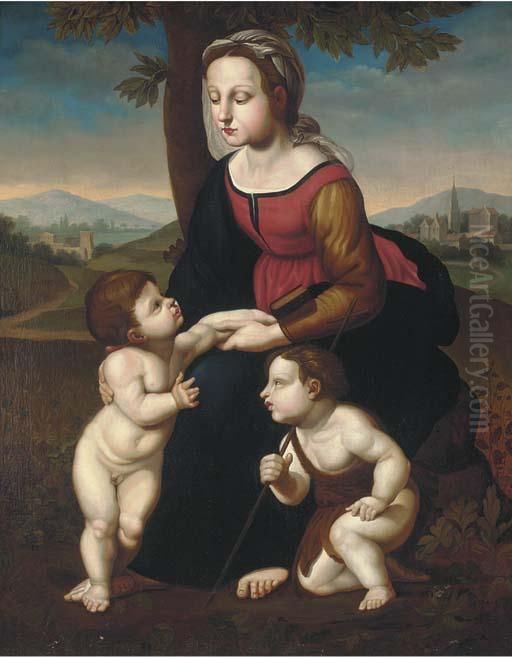 The Madonna And Child With The Infant Saint John The Baptist Oil Painting by Raphael
