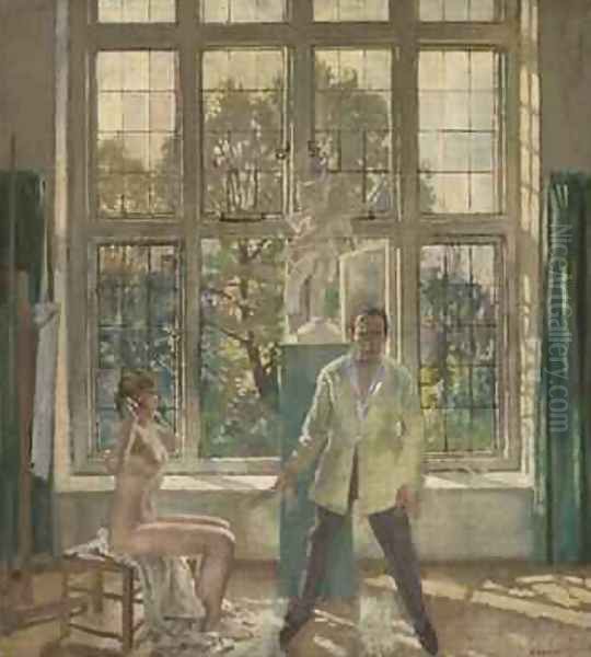 Summer Afternoon Artist in his Studio with a Model, c. 1913 Oil Painting by Sir William Newenham Montague Orpen