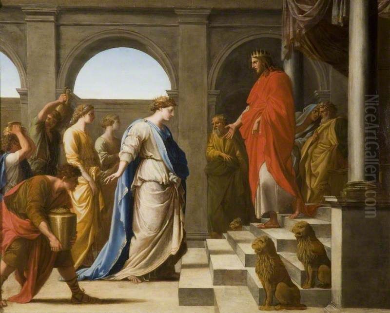 Solomon and the Queen of Sheba Oil Painting by Eustache Le Sueur