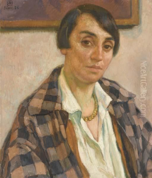 Portrait D'elisabeth Van Rysselberghe Oil Painting by Theo van Rysselberghe