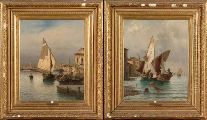 Pecheurs A Venise Oil Painting by Gabriel Amoretti