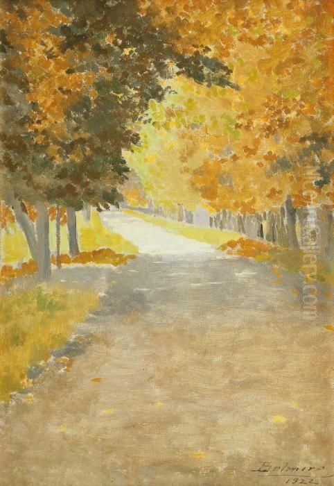 Sous-bois A Dampierre Oil Painting by Belmiro Barbosa De Almeida