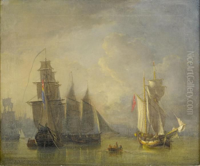 Utsigt Pa Stockholms Strom Oil Painting by Johan Christian Berger