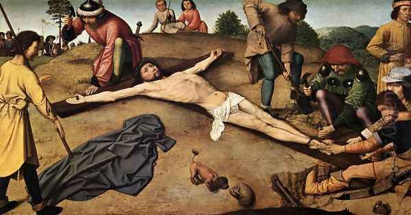 Christ Nailed to the Cross c. 1480 Oil Painting by Gerard David