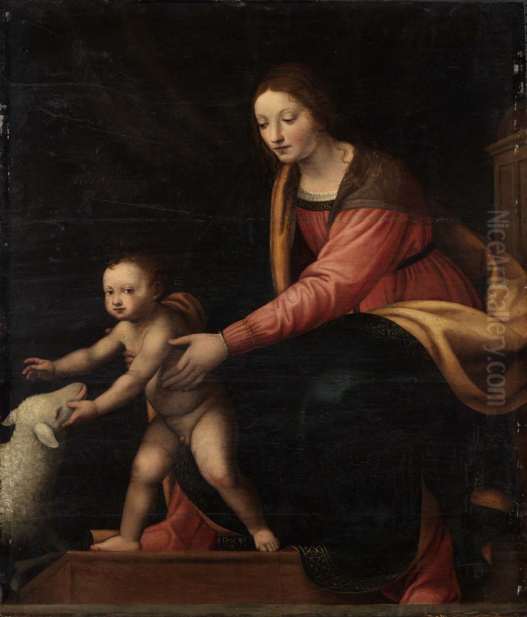 Madonna and Child Oil Painting by Bernardino Luini