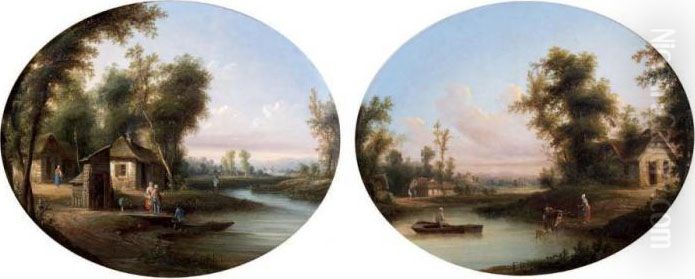 Paysage Anime Oil Painting by F. B. Desfontaines