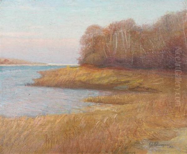 Golden Landscape Oil Painting by Francis J. Flanagan