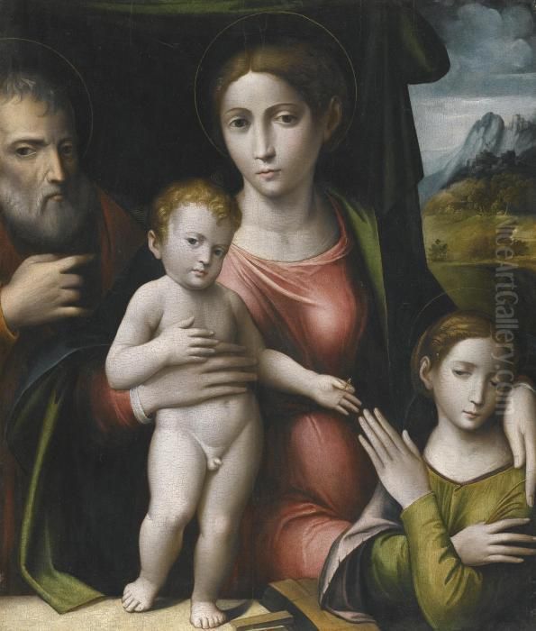 The Mystic Marriage Of Saint Catherine Oil Painting by Giulio Francia