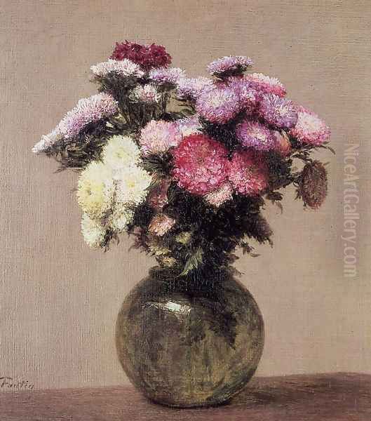 Daisies Oil Painting by Ignace Henri Jean Fantin-Latour