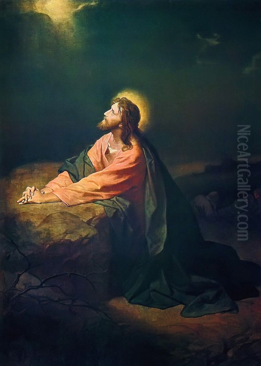Christ In Gethsemane Oil Painting by Heinrich Hofmann