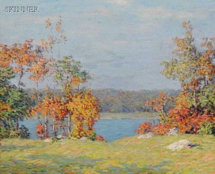 Autumn Colors Oil Painting by Marion P. Howard