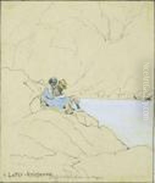 Hochzeitsparchen Auf Capri Oil Painting by Heinrich Lotter