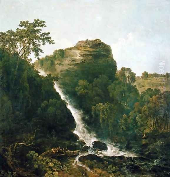 Lydford Waterfall, Tavistock Oil Painting by Richard Wilson