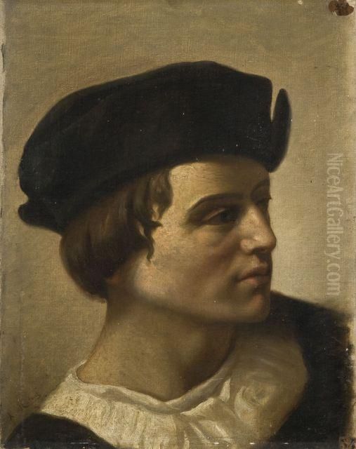 Etude De Tete D'homme Oil Painting by Louis Nicolas Matout