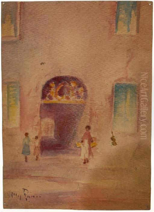 Charleston Street Scene And Cottage Scene Oil Painting by May Paine