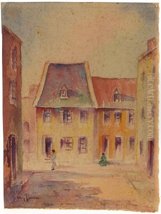 Charleston Street Scene With Figures Oil Painting by May Paine