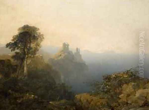 Black Castle Wicklow 1854 Oil Painting by Edmund John Niemann