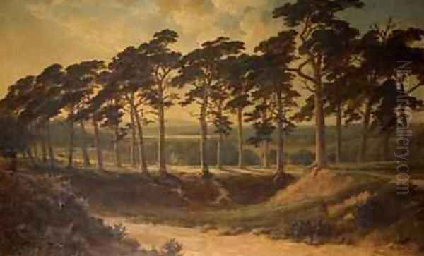 Harrow from the First Hampstead Heath 1875 Oil Painting by Edmund John Niemann