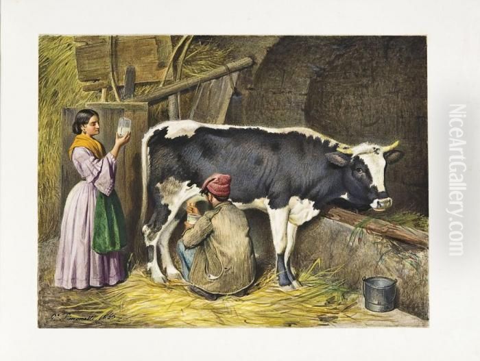 La Stalla Oil Painting by Giuseppe Simonetti