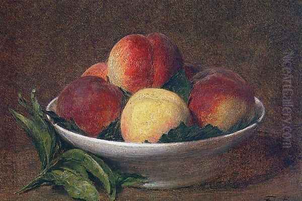 Peaches in a Bowl Oil Painting by Ignace Henri Jean Fantin-Latour